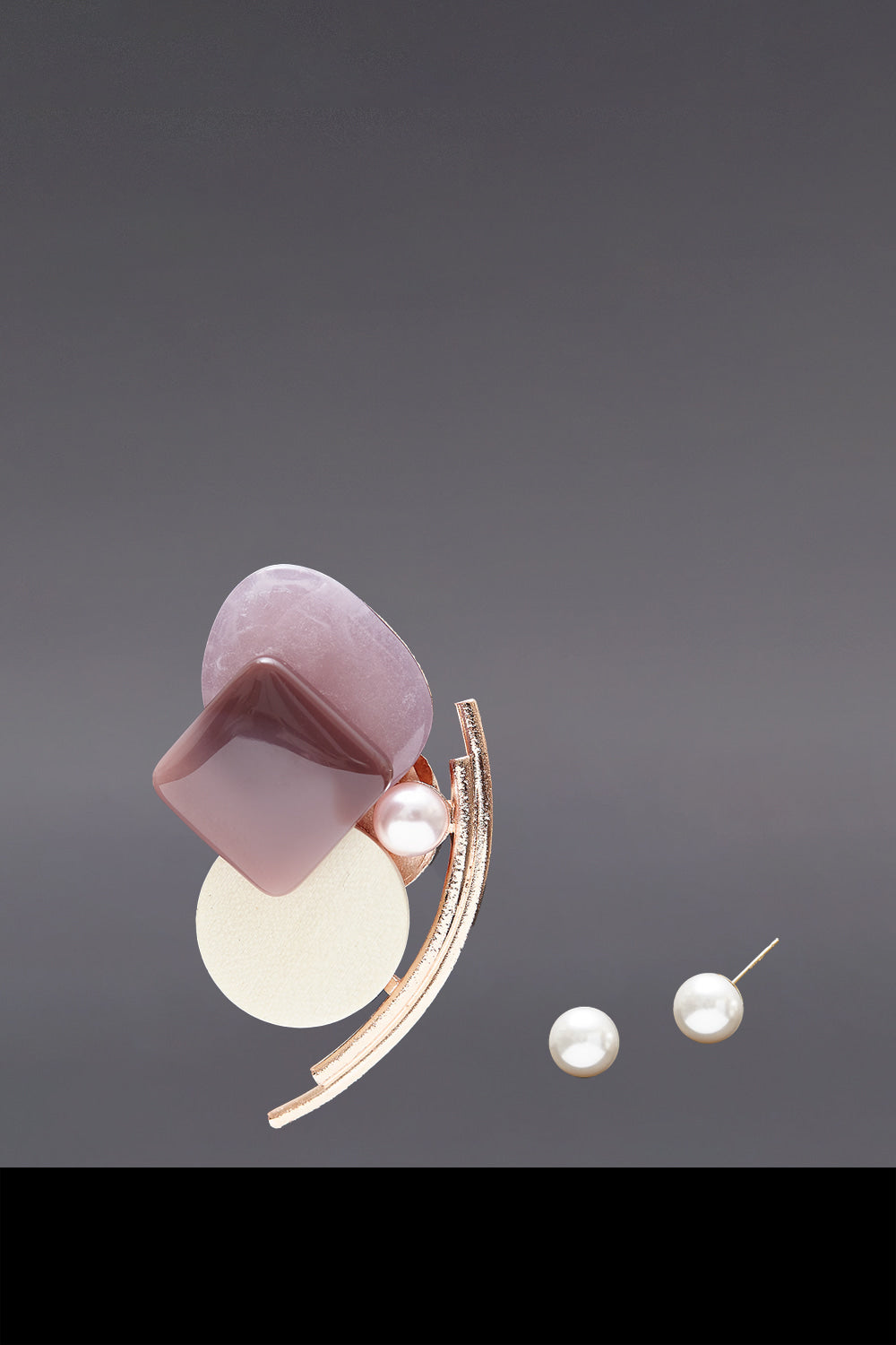 Mignon brooch+earrings set ivory - fasfas