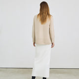 Super fine long skirt ivory – italy merino wool 100%