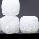 12mm white druzy agate earrings(clip-on-option) - fasfas