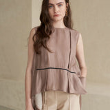 Asymmetric sleeveless blouse top