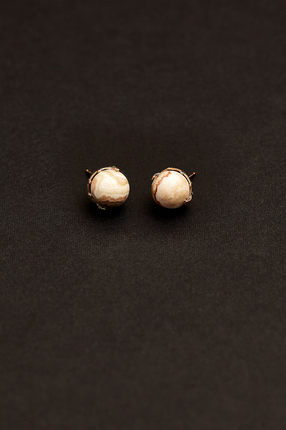 8mm crazy agate earrings(clip-on-option) - fasfas