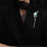 Amazonite theoria brooch silver - fasfas