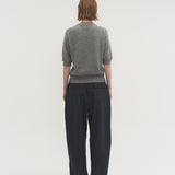 Cashmere 100% Liv plain knit top ash gray