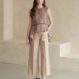 Asymmetric sleeveless blouse top