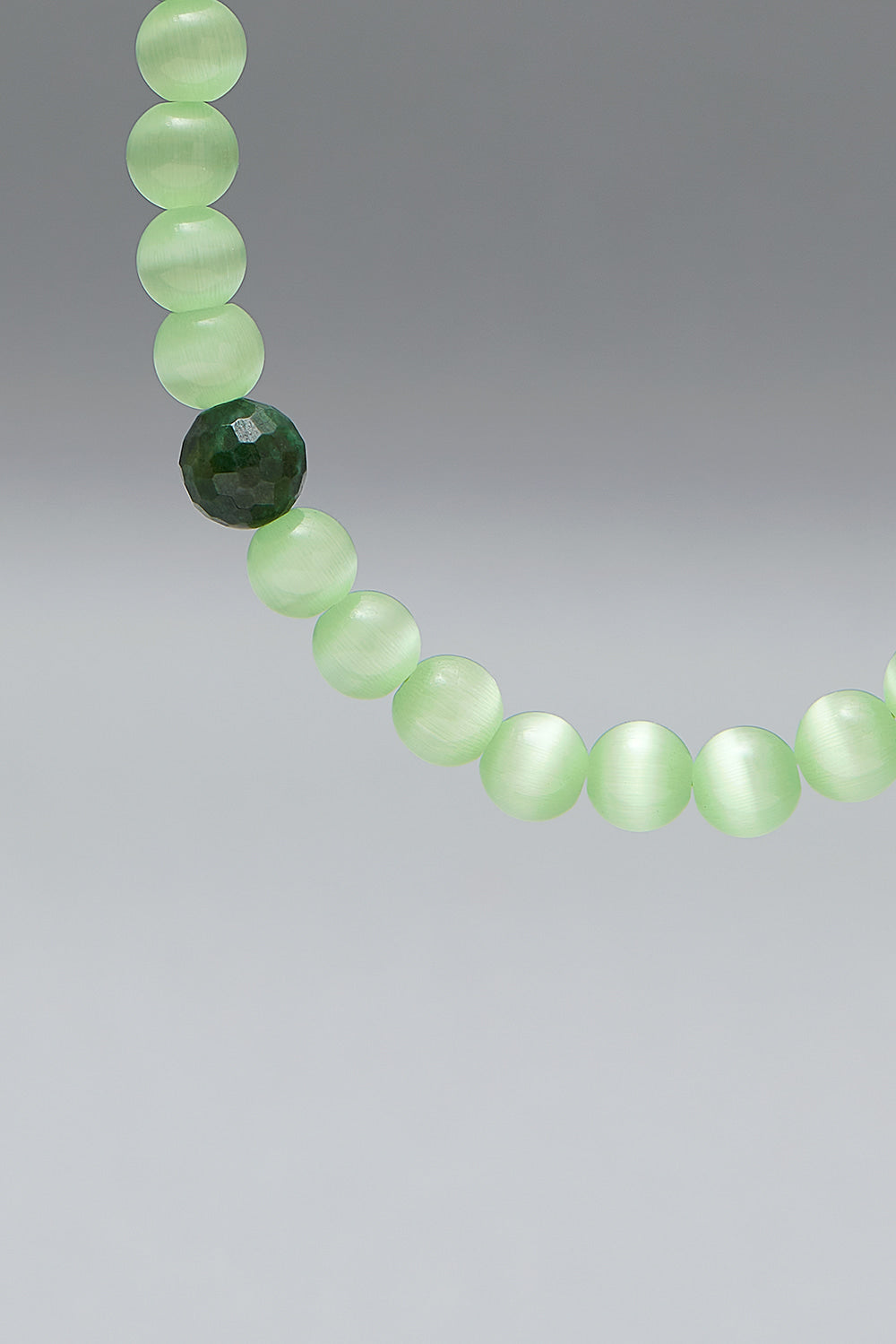 8mm green cats eyes necklace - fasfas
