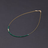 Invisible 2mm malachite necklace - fasfas