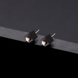 6mm cube onyx core poise earrings(clip-on-option) - fasfas