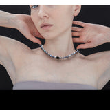 8mm deep blue freshwater pearl necklace - fasfas