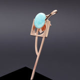 Amazonite theoria brooch rosegold - fasfas