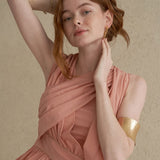 Drape detail sleeveless blouse