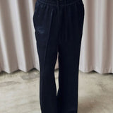 Acetate satin string pants black