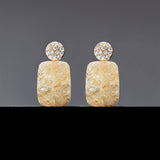 15mm beige druzy cubic earrings(clip-on-option) - fasfas