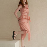 Drape detail sleeveless blouse