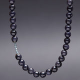 8mm blue sandstone necklace - fasfas