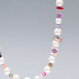 Rainbow pearl funky chunky necklace - fasfas