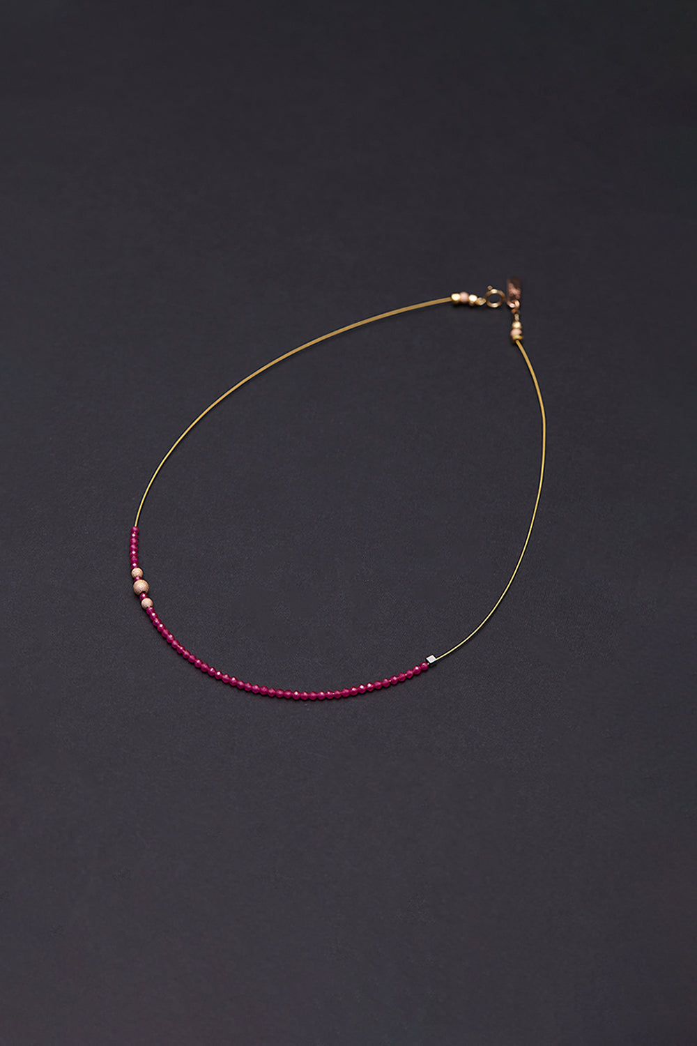 Invisible 2mm ruby necklace - fasfas