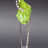 Green howlite safety pin brooch - fasfas
