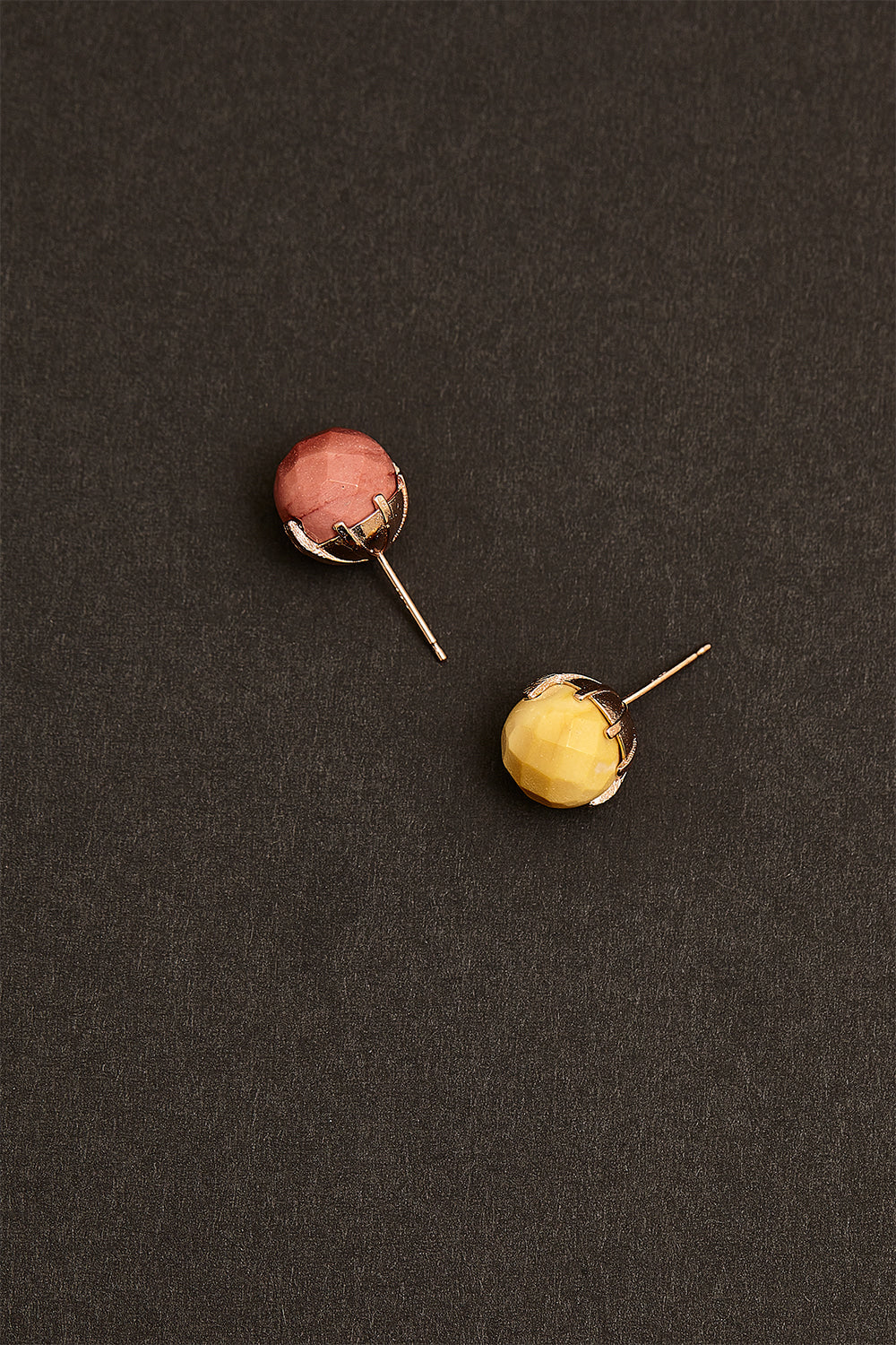 8mm mookaite earrings(clip-on-option) - fasfas