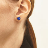 8mm lapisLazuli earrings(clip-on-option) - fasfas