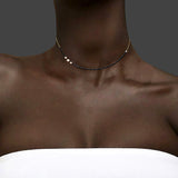 Invisible 2mm black spinel necklace - fasfas