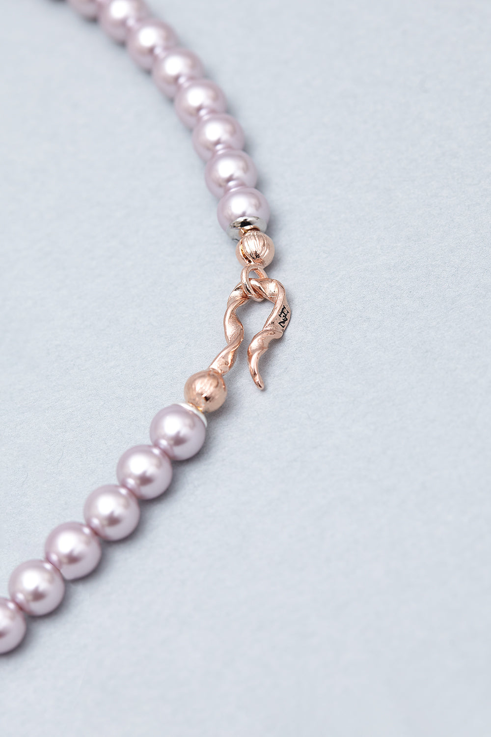 Lilac pastel purple pearl necklace (8mm) - fasfas