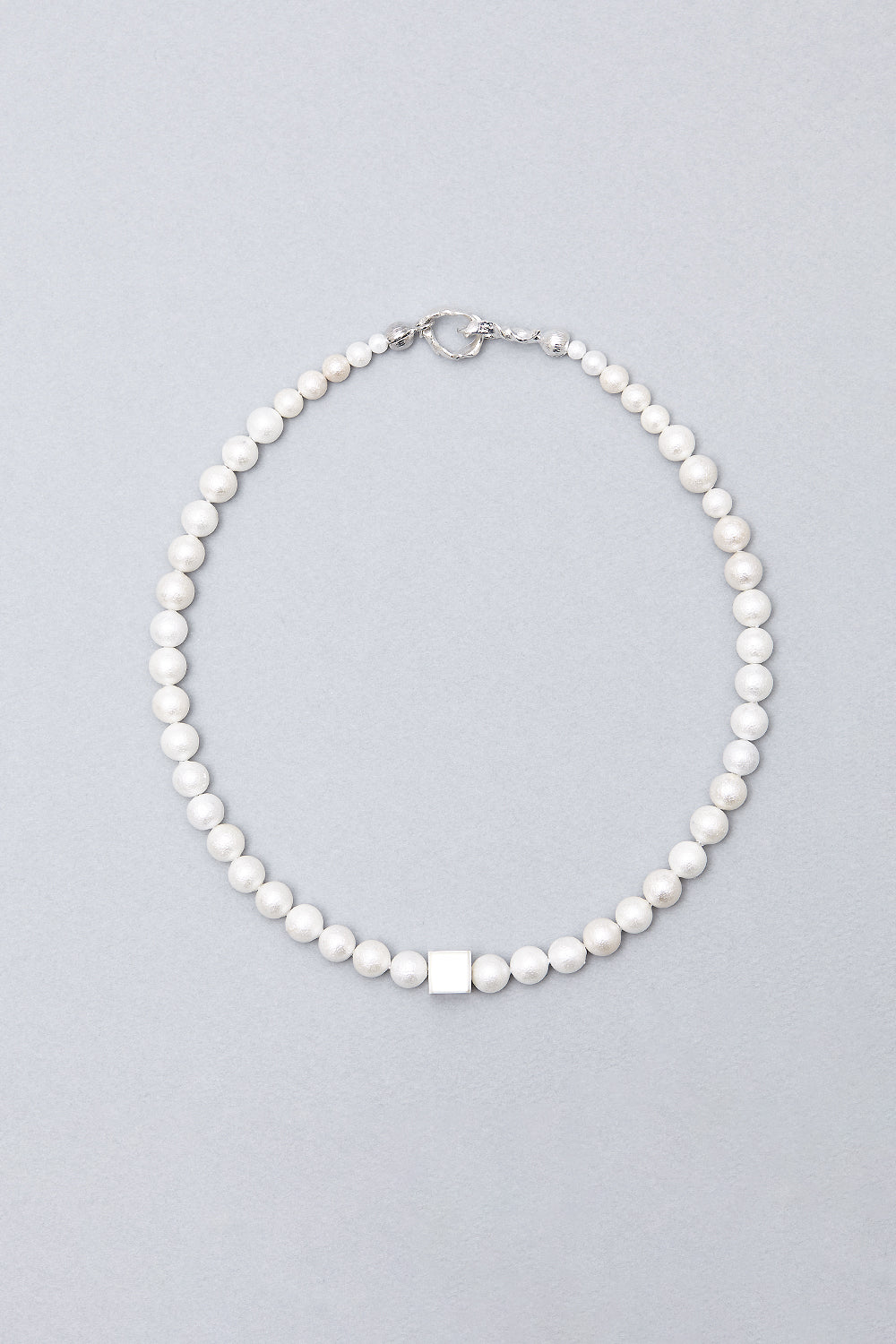 8mm texture white pearl necklace - fasfas