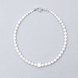 8mm texture white pearl necklace - fasfas