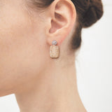 15mm beige druzy cubic earrings(clip-on-option) - fasfas