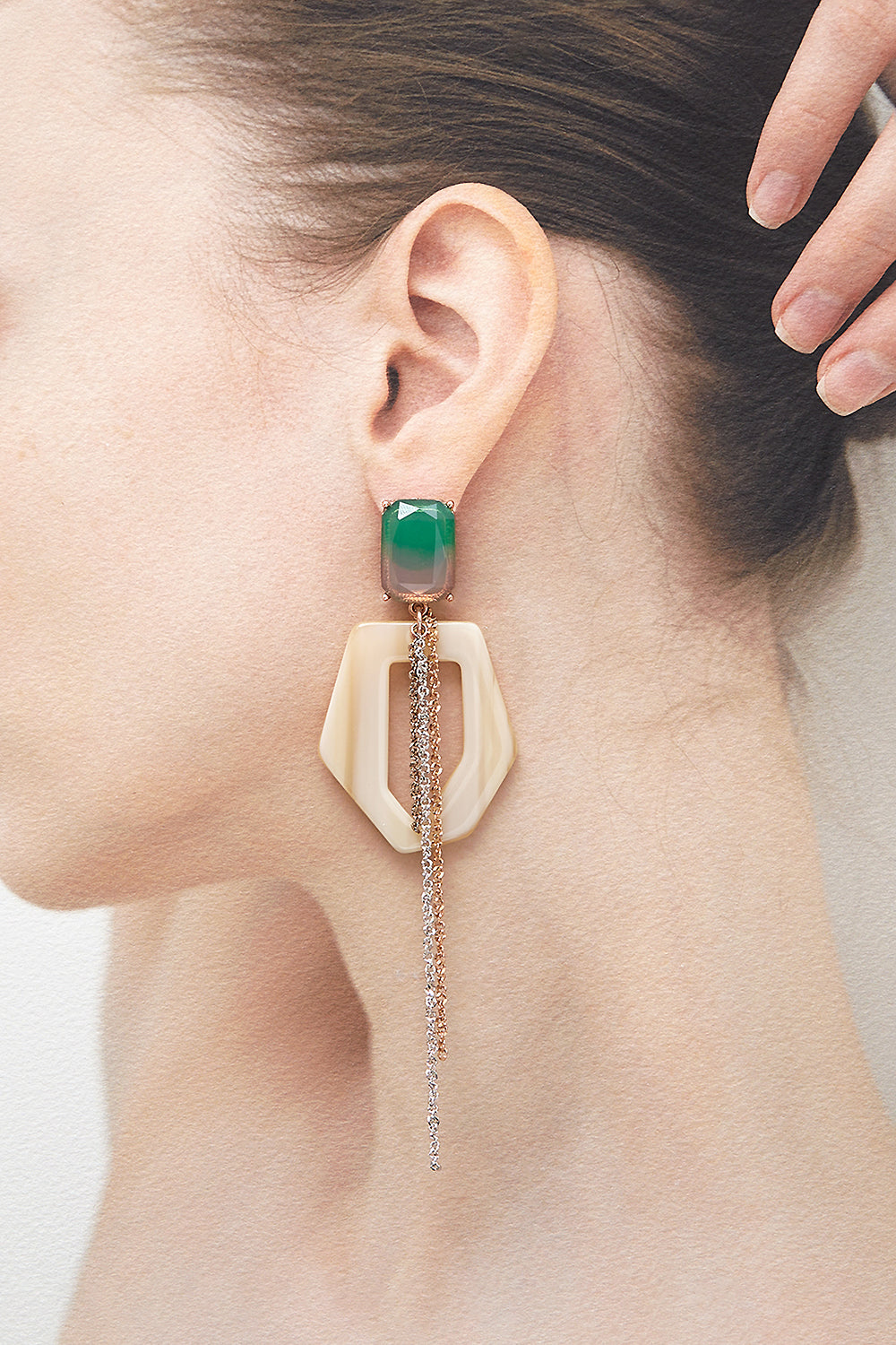 Geometric funky earrings yellow(clip-on earrings) - fasfas