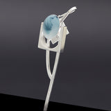 Matte navy theoria brooch silver - fasfas