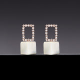 Mother of pearl void cubic earrings - fasfas