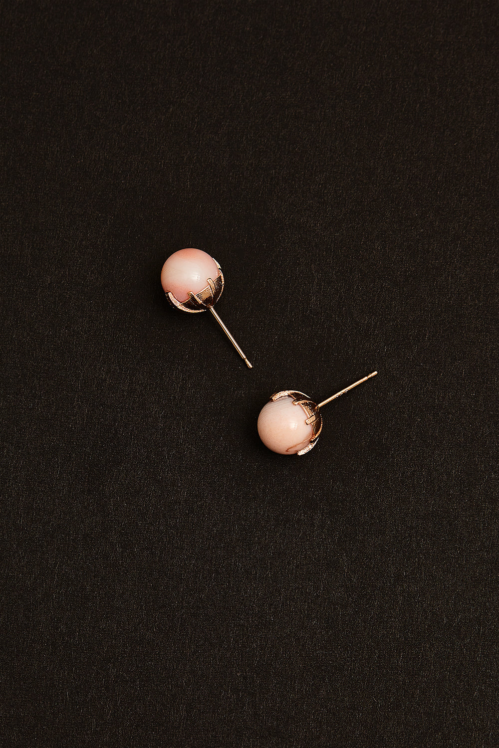8mm pink botswana earrings(clip-on-option) - fasfas