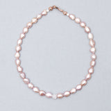 9mm pink freshwater pearl necklace - fasfas