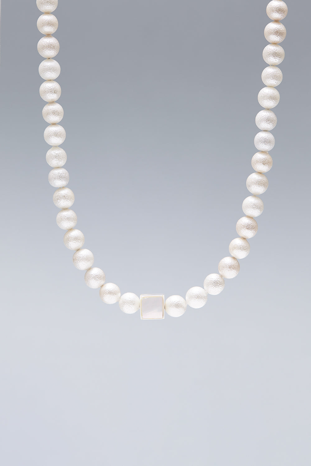 8mm texture white pearl necklace - fasfas