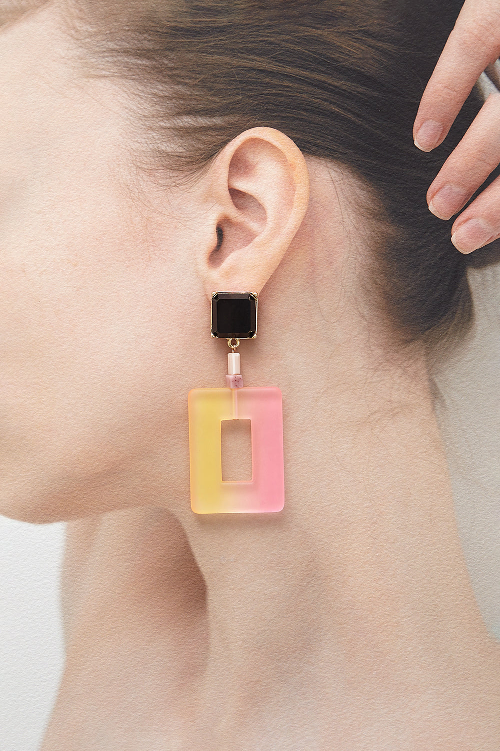 Square funky dramatique earrings(clip-on earrings) - fasfas
