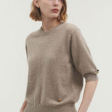 Cashmere 100% Liv plain knit top natural beige