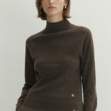 Cashmere 100% Nora ribbed sweater umber brown