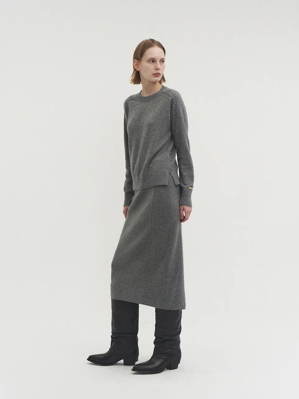 Alma essential sweater ash gray - fasfas