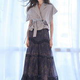 Asymmetric cape style crop jacket - fasfas