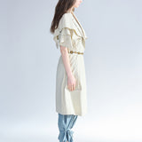 Asymmetric cape style trench coat - fasfas