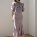 Asymmetric mermaid maxi skirt