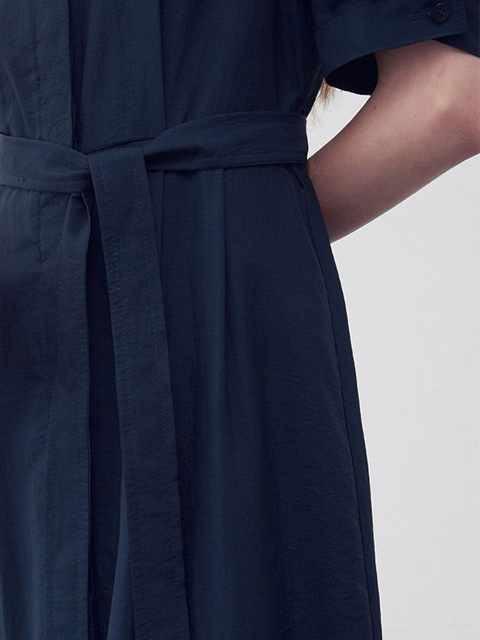 Balloon-sleeve belted dress - fasfas