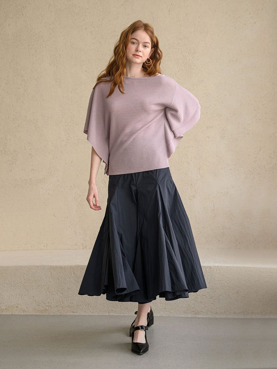 Boat neck daily knit glossy grape - fasfas
