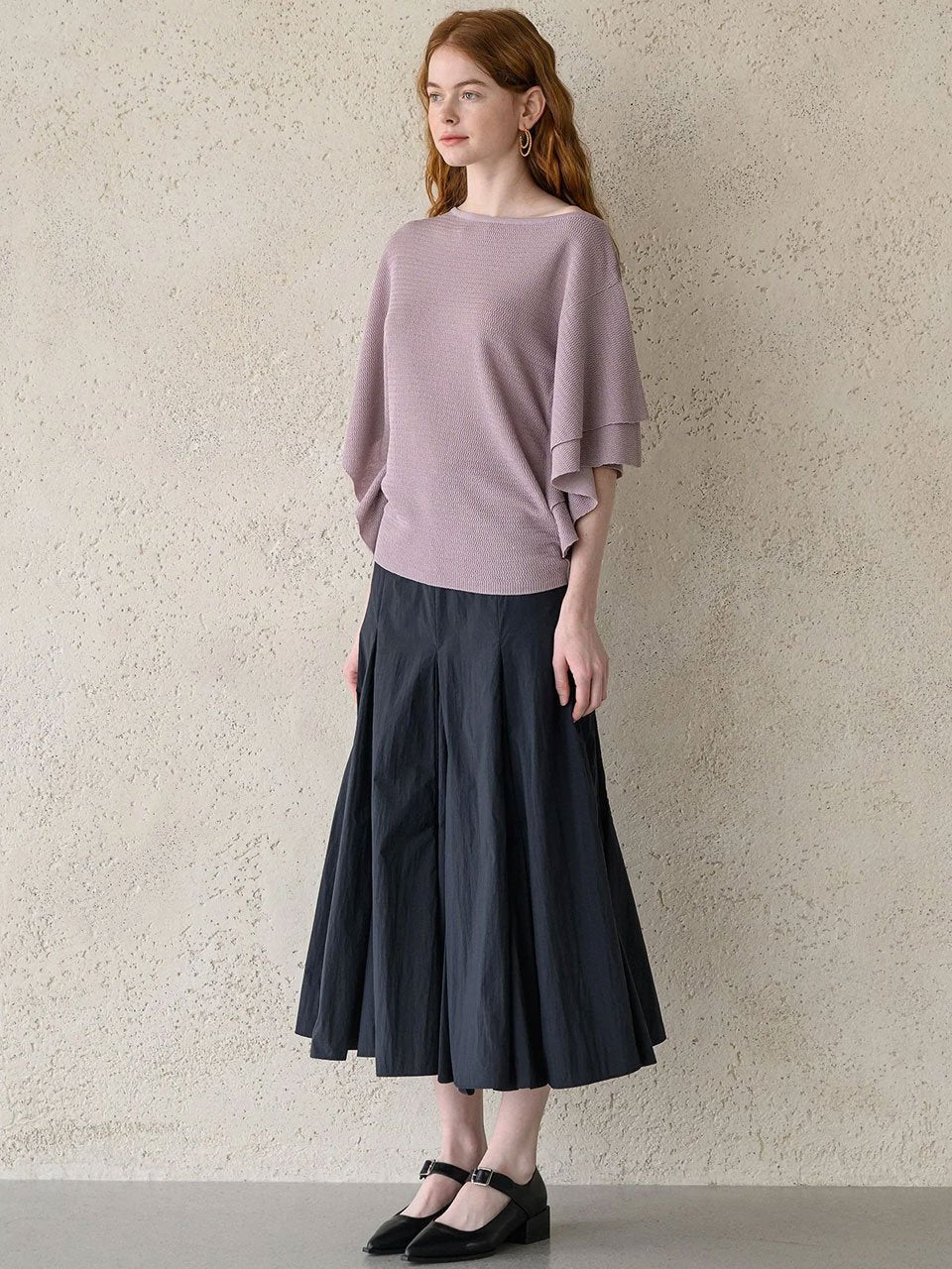 Boat neck daily knit glossy grape - fasfas