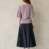 Boat neck daily knit glossy grape - fasfas