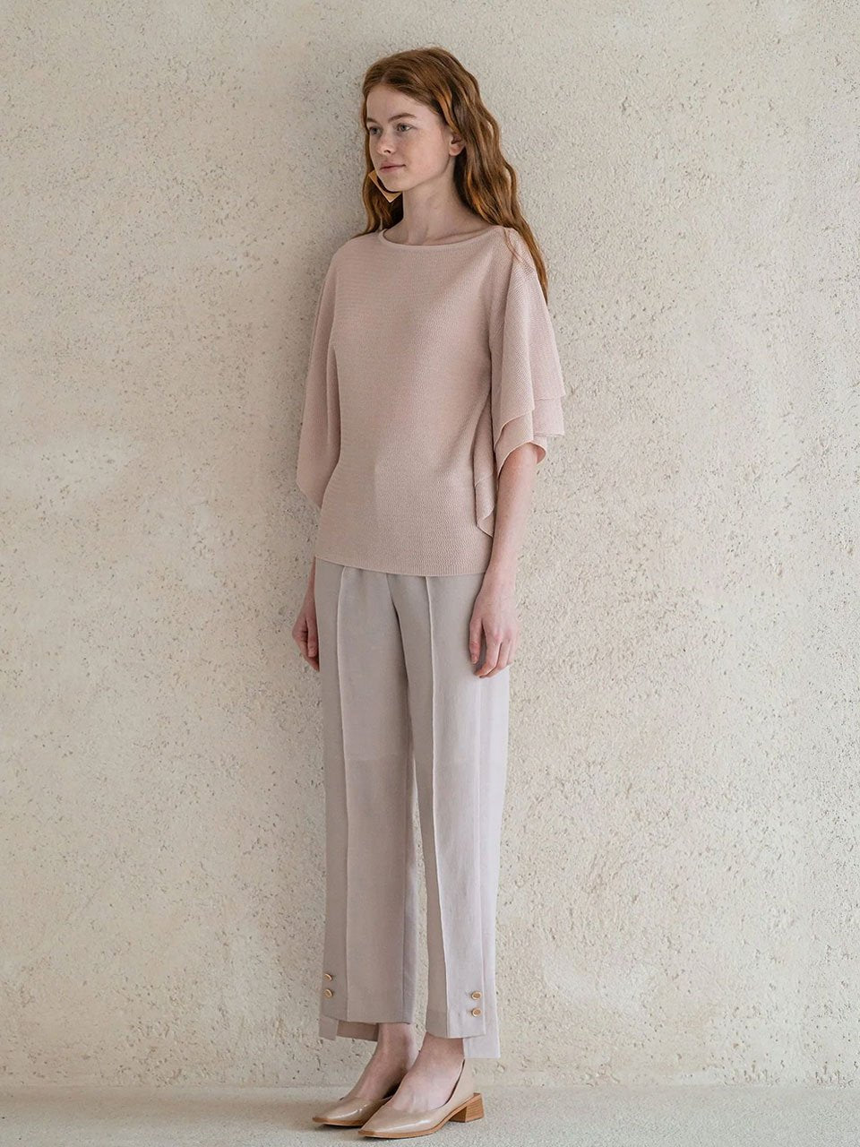 Boat neck daily knit lotion pink - fasfas