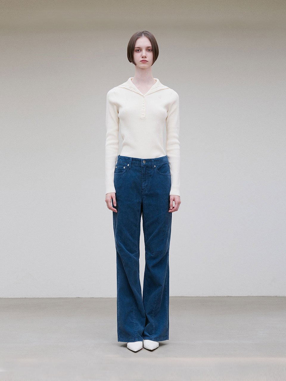 Corduroy parachute jean ash navy - fasfas
