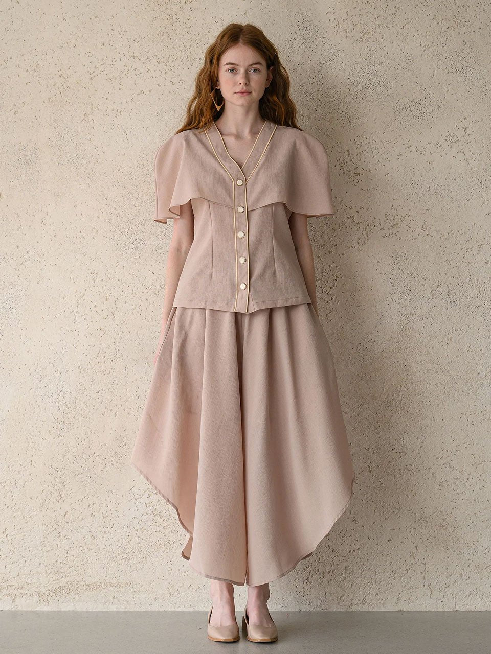 Capelet cardigan beige - fasfas