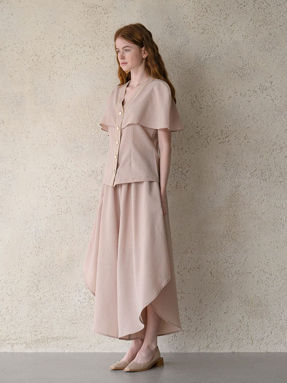 Capelet cardigan beige - fasfas