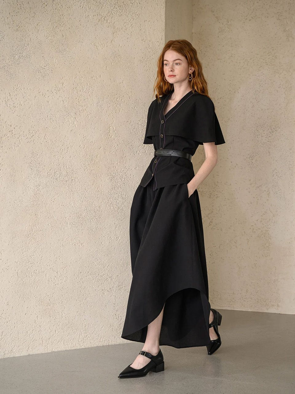 Capelet cardigan black - fasfas